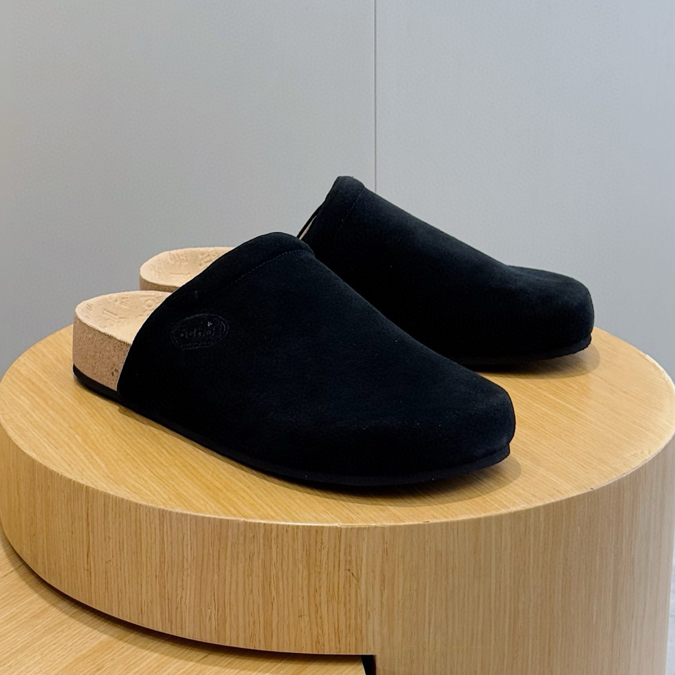 B Men's B I Scholl Flat Mule In Black Cowhide Flat Logo Birkenstock Shoes Fashion Temperament Trend Casual Shoes Slippers Ngvp #1973