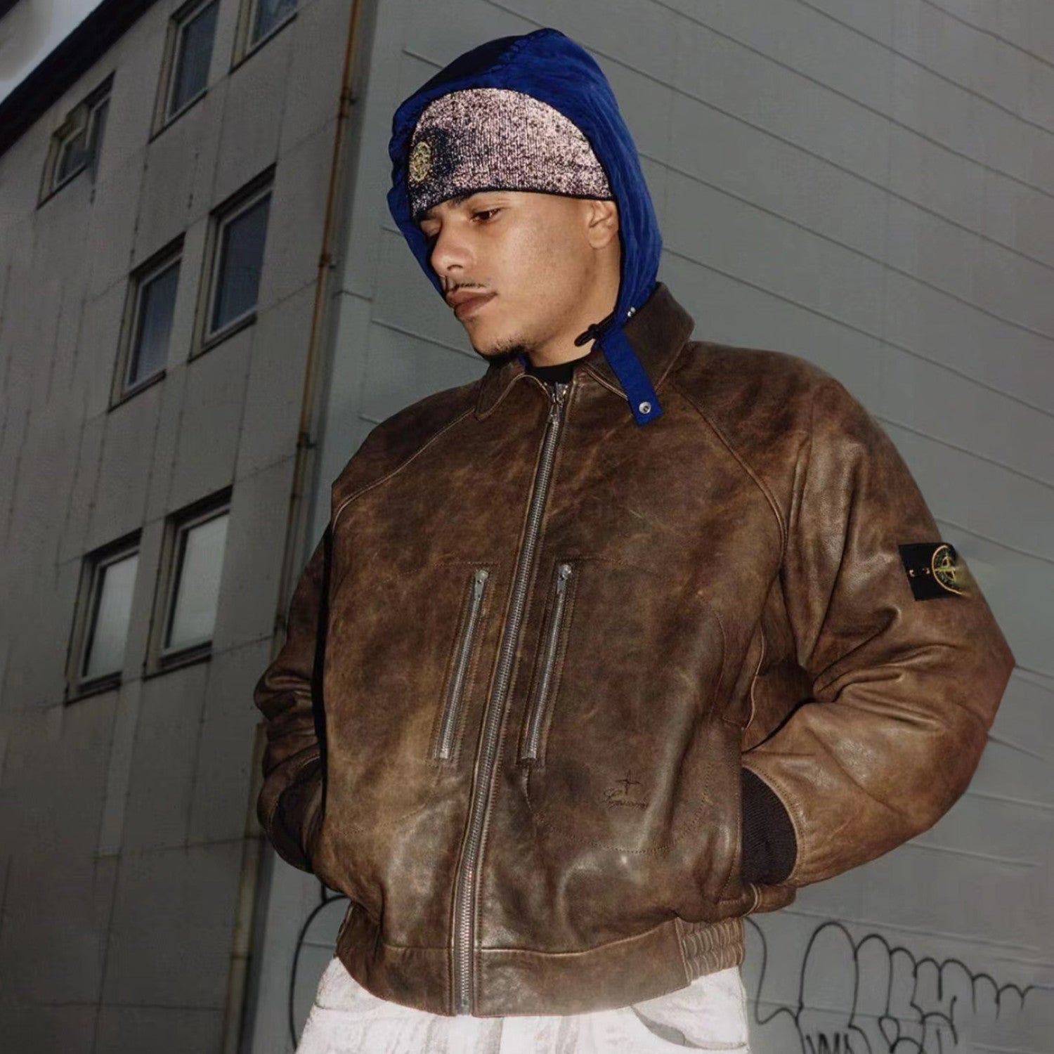 X Men's Spring and Fall Zipper Hooded Aviator Jacket Coat #98752