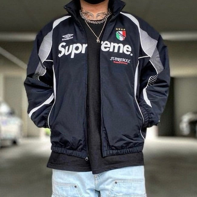 x Umbro Men's Women's Spring & Autumn Solid Color Zipper Loose Waterproof Nylon Hooded Long Sleeve Track Jacket #71417