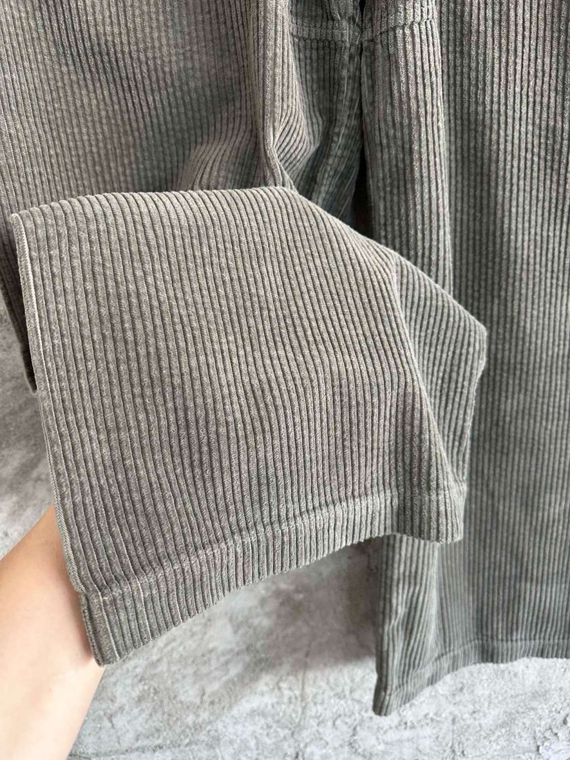 Men's Autumn and Winter Solid Color Corduroy Drawstring Multi-Pocket Casual Loose Wide Leg Pants Work Pants Ngvp #8344