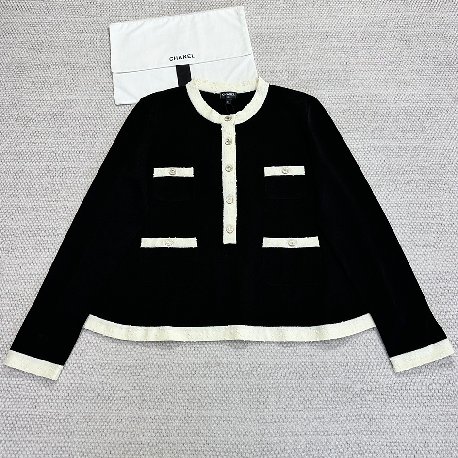 Women's Spring. Autumn. And Winter Color-Blocked Round Neck Single-Breasted Long-Sleeved Knitted Sweater Pullover Ngvp #2156