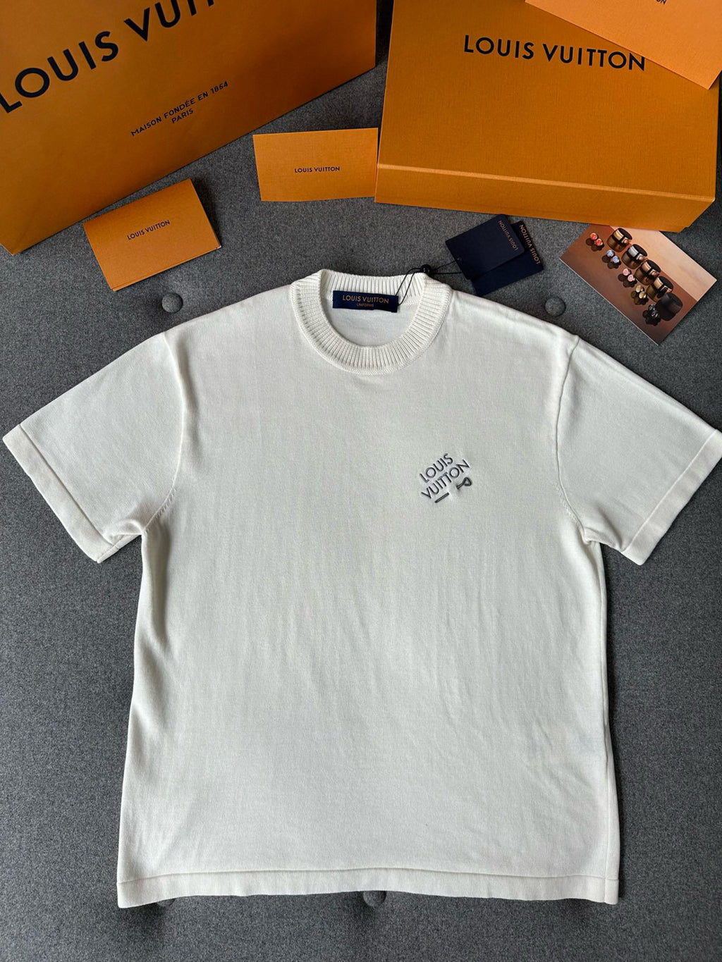 Men's Summer Embroidered Logo Round Neck Cotton Short Sleeve T-Shirt #98647