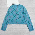 Women's Spring And Fall Shirt Logo Jacquard Letters Single-breasted Wool Knit Sweater Jacket #73326