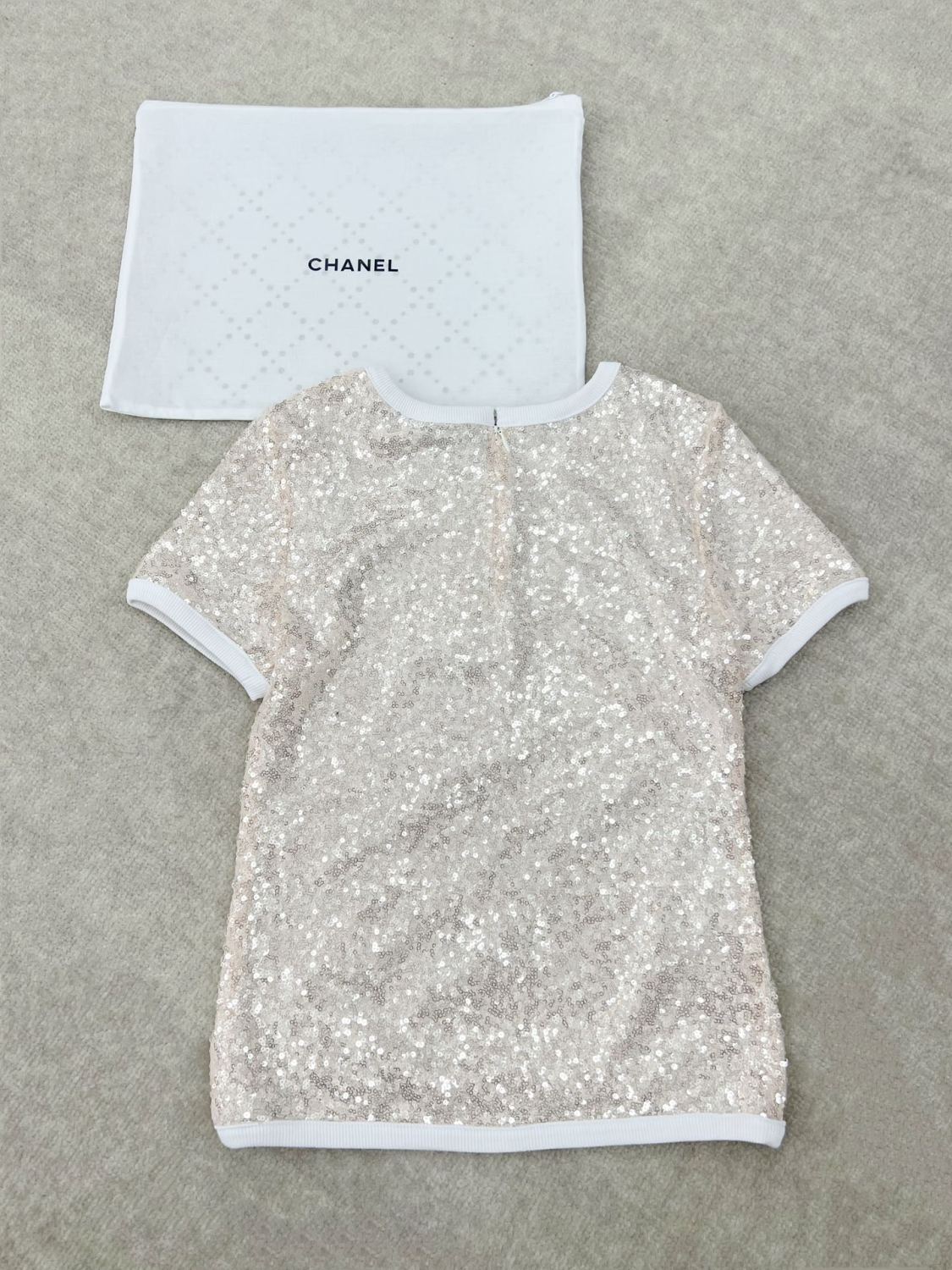 Women's Summer Sequins Geometric Pattern Solid Color Round Neck Short Sleeve T-Shirt #75461