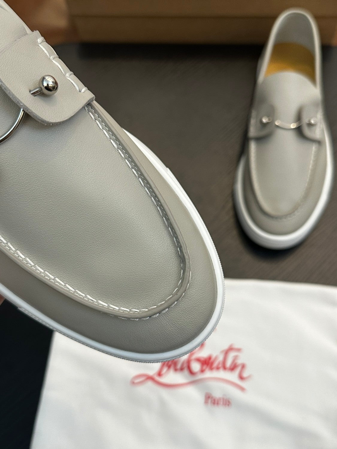 CL Men's Solid Color Cowhide Leather Casual Flat Loafers Shoes #77839