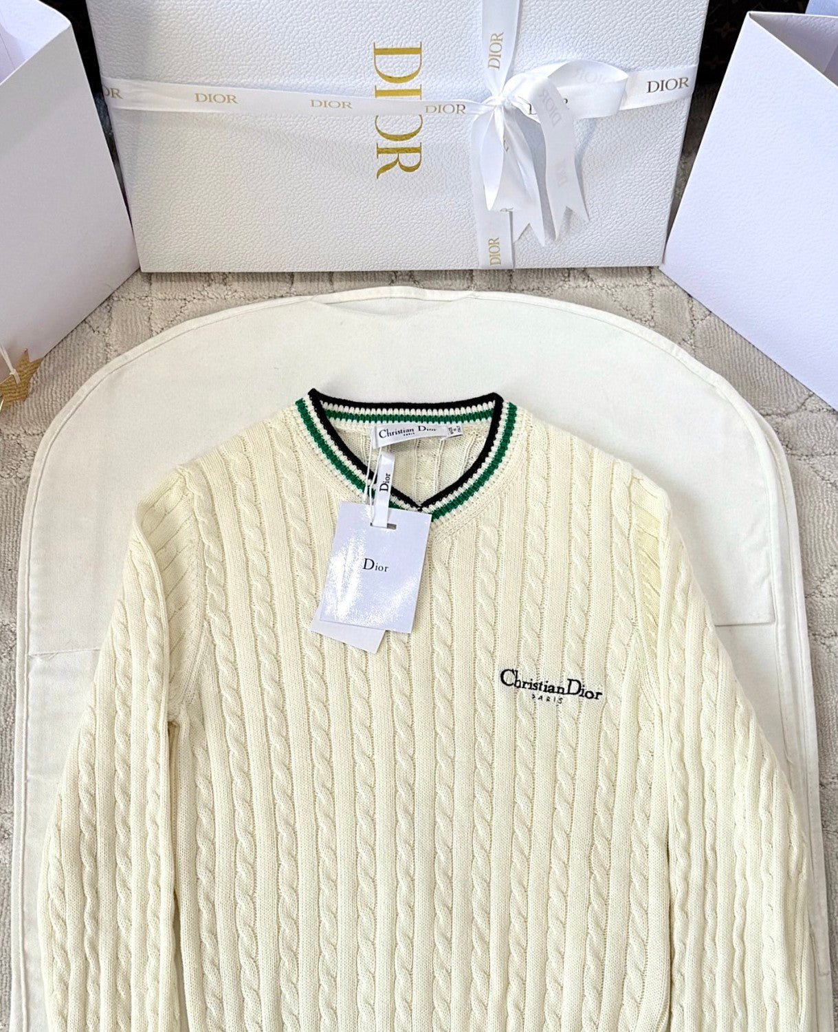 Women's Spring/Summer Solid Color Striped V-Neck Long Sleeve Knitted Sweater #77795