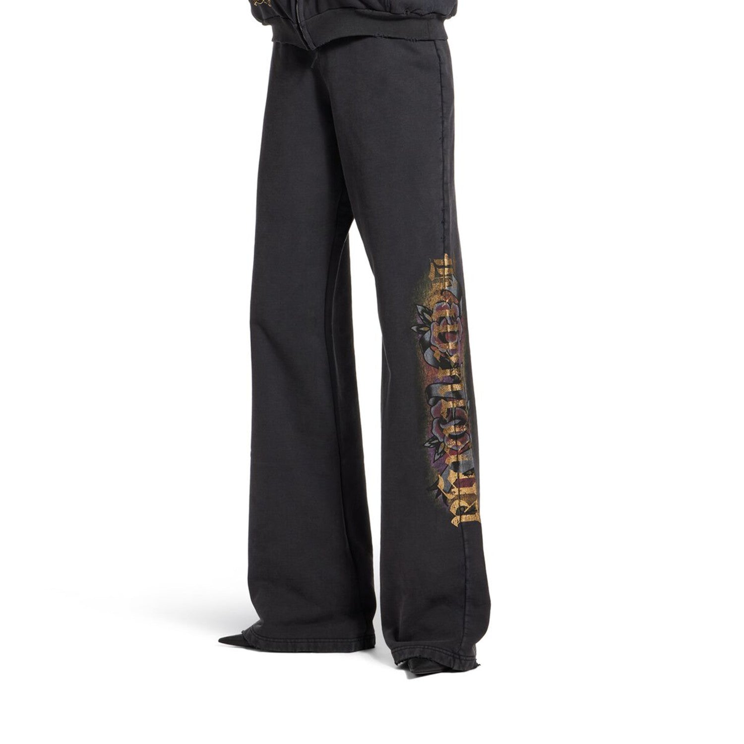 Women's Tacky Flared Sweatpants In Black Faded Spring And Summer Fashion Casual Straight Leg Wide Leg Pants Loose Sports Sweatpants Ngvp #1276