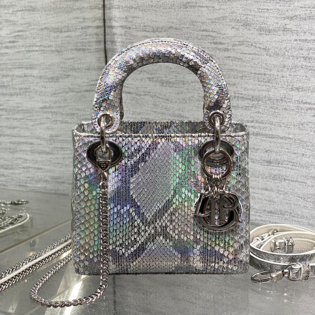 CD Lady Women's Solid Color Metal Pendant Detachable Chain Shoulder Strap Snake Skin Single Shoulder Crossbody Handbag Bag Bags #77722