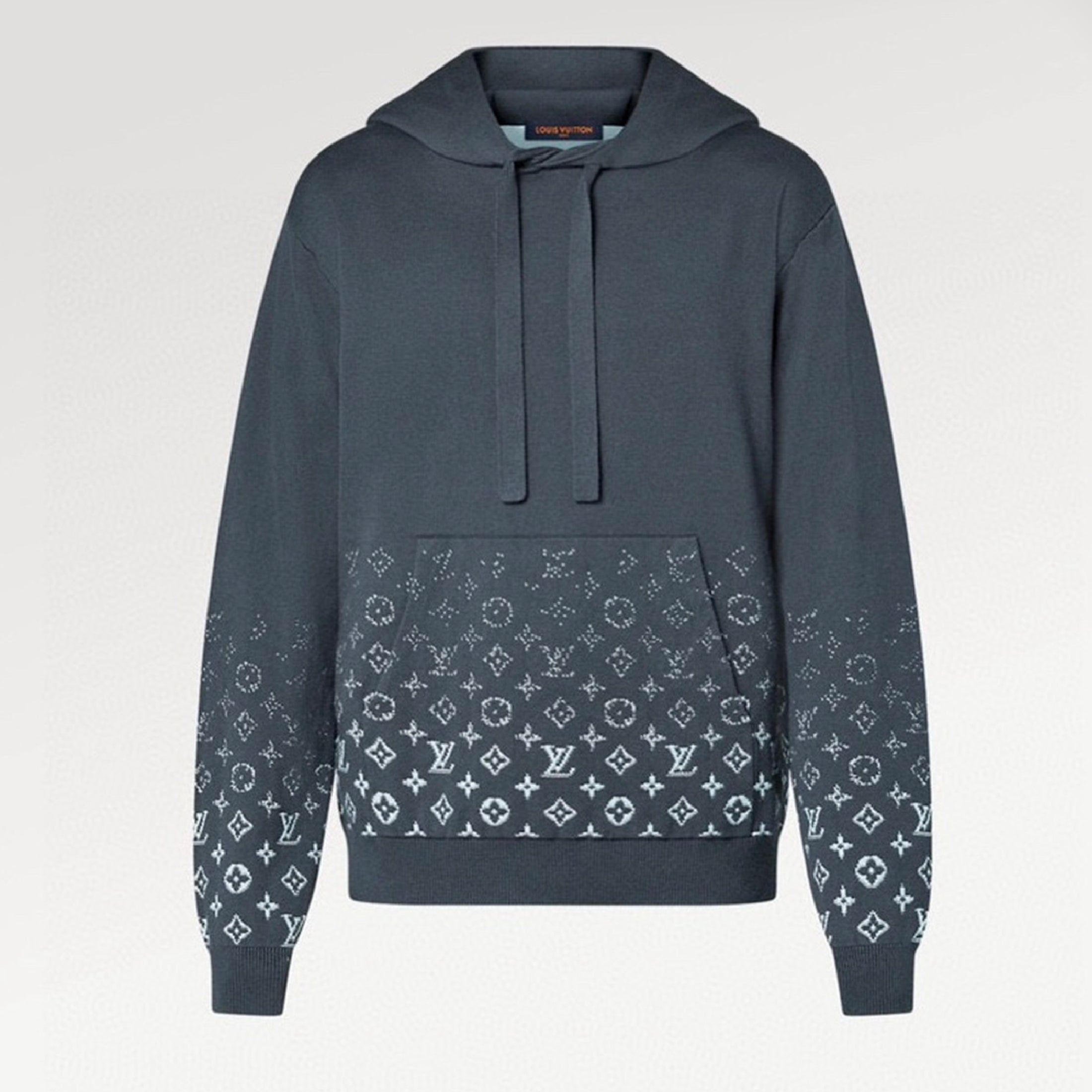 Men's Spring And Autumn Gradient Logo Jacquard Knitted Hoodie Fashion Casual Style Top #99818