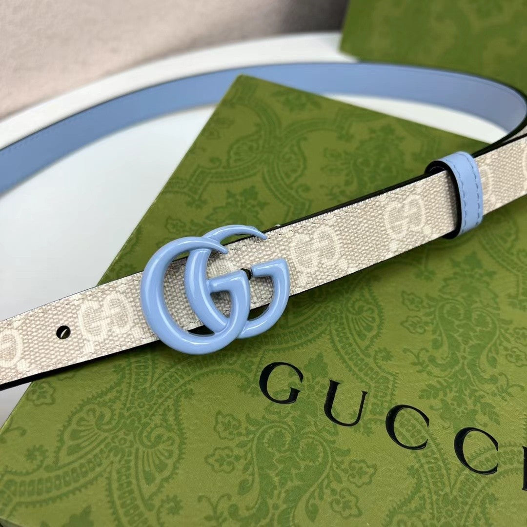 Women's GG Shape Smooth Buckle Belt  Width 4cm #97478