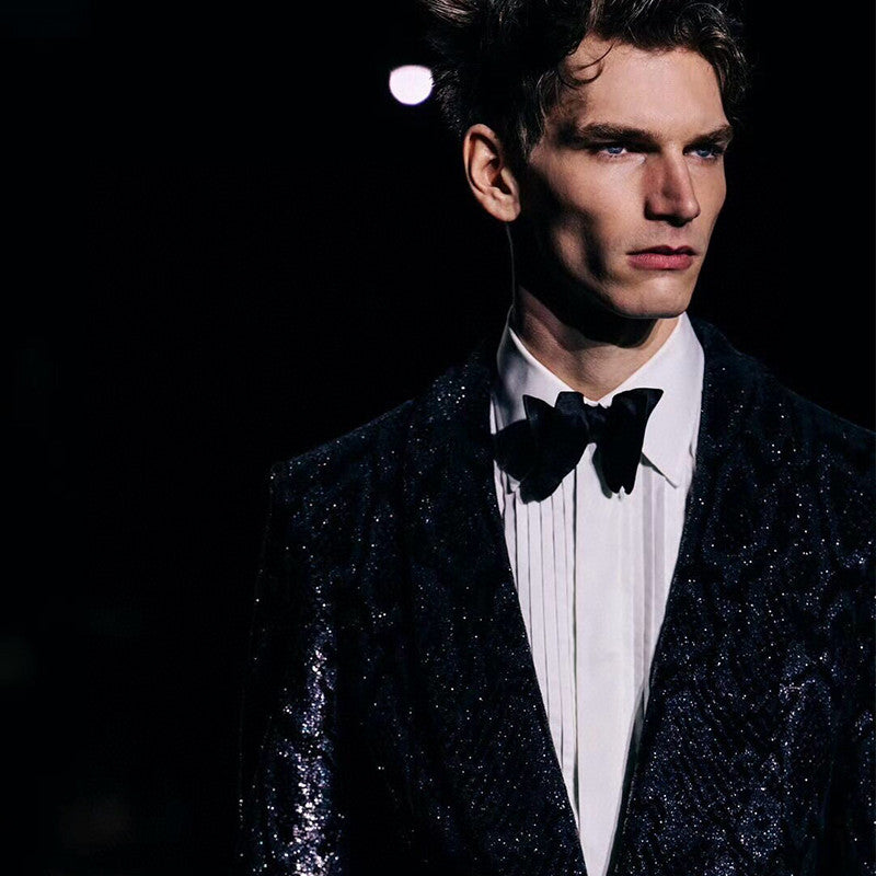 Men's All Seasons Solid Color Flip Leader Button Pleated Shirt Formal Long Sleeve Shirt Black White Ngvp #7614