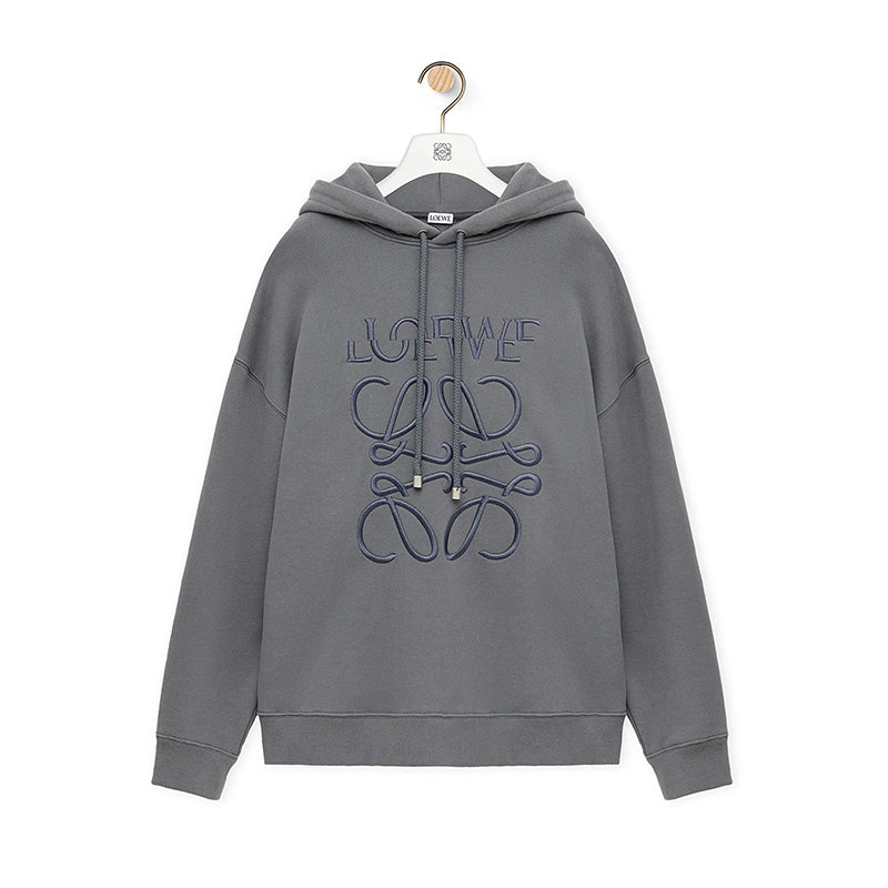 Men's Spring And Autumn Solid Color Letter Embroidery Cotton Loose Drawstring Long Sleeve Hooded Sweatshirt #98258