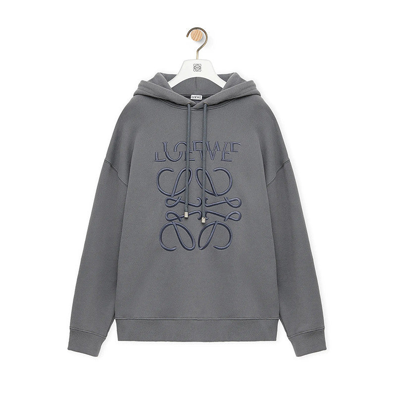 Men's Spring And Autumn Solid Color Letter Embroidery Cotton Loose Drawstring Long Sleeve Hooded Sweatshirt #98258