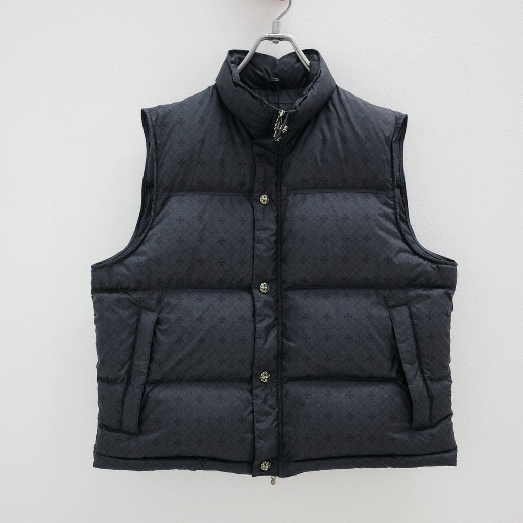 Men's And Women's Fall/Winter Fashion Casual Stand Collar Zipper Single Button Hidden Pattern 925 Sterling Silver Hardware Down Sleeveless Vest #79126