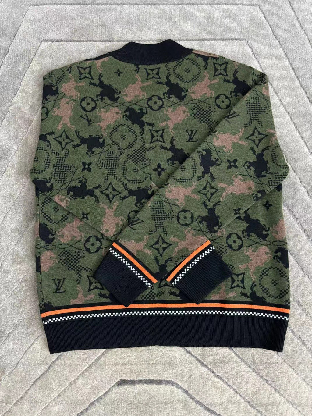 Men's Spring Autumn Solid Color Jacquard Pattern Sheep Wool Pilot Knit Long Sleeve Coat Jacket #71534