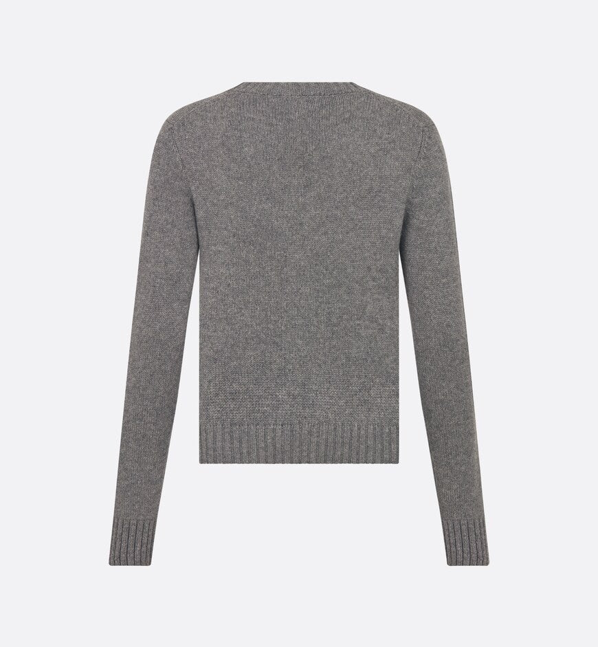 Women's Autumn And Winter Jacquard Knit Sweater Gray Pink 100% Cashmere Fabric With Logo Round Neck Long Sleeve Pullover Knitted Sweater #71784