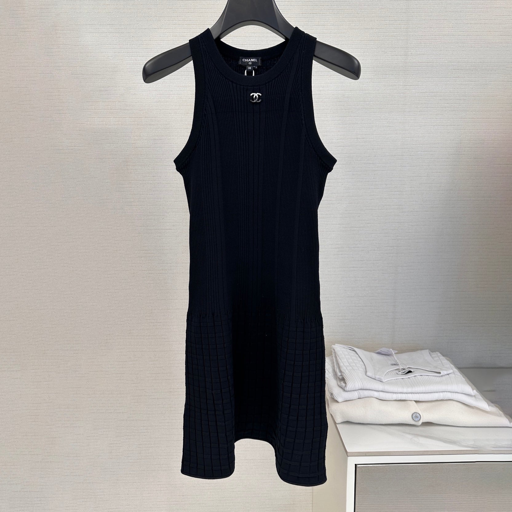 Women's Summer Solid Color Round Neck Sleeveless Knit Dresses #75643