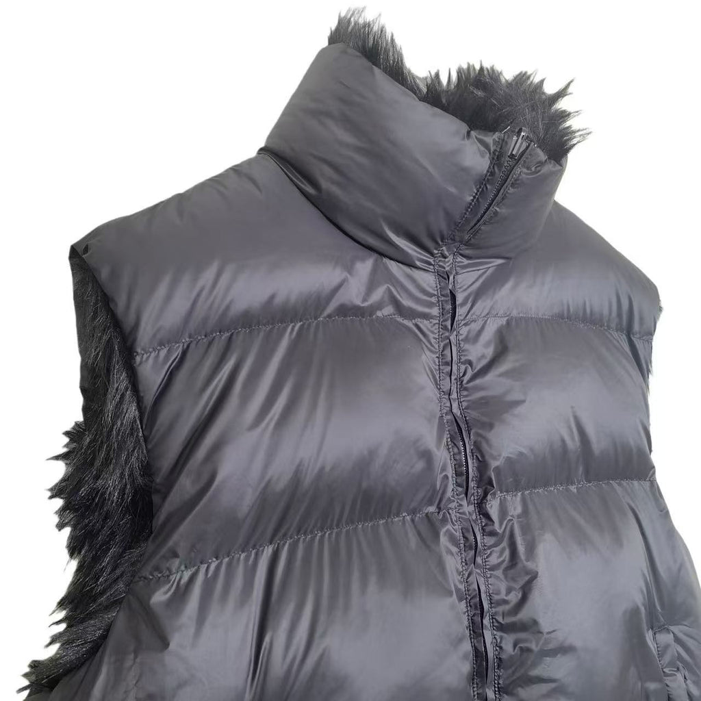 3B Sports Icon Reversible Faux Fur Cotton Vest Logo Embroidered Sleeveless Warm Fashionable Vest Jacket #191042