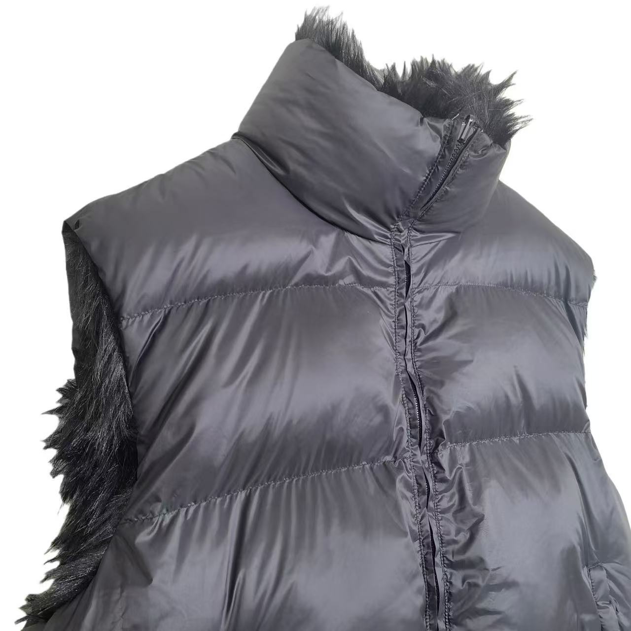 3B Sports Icon Reversible Faux Fur Cotton Vest Logo Embroidered Sleeveless Warm Fashionable Vest Jacket #191042