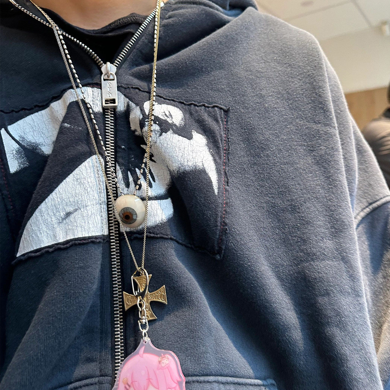 Enfants Riches Deprimes   Men's Spring And Autumn Hooded Pattern Letter Casual Fashion Trend Black Pullover SweatshirtNgvp #7777