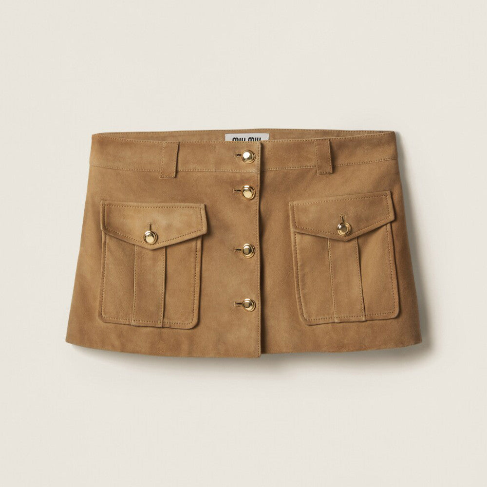 Women's Spring and Autumn Letter Printed Lapel Suede Single Breasted Long Sleeve Jacket Short Skirt Set Suit #72519