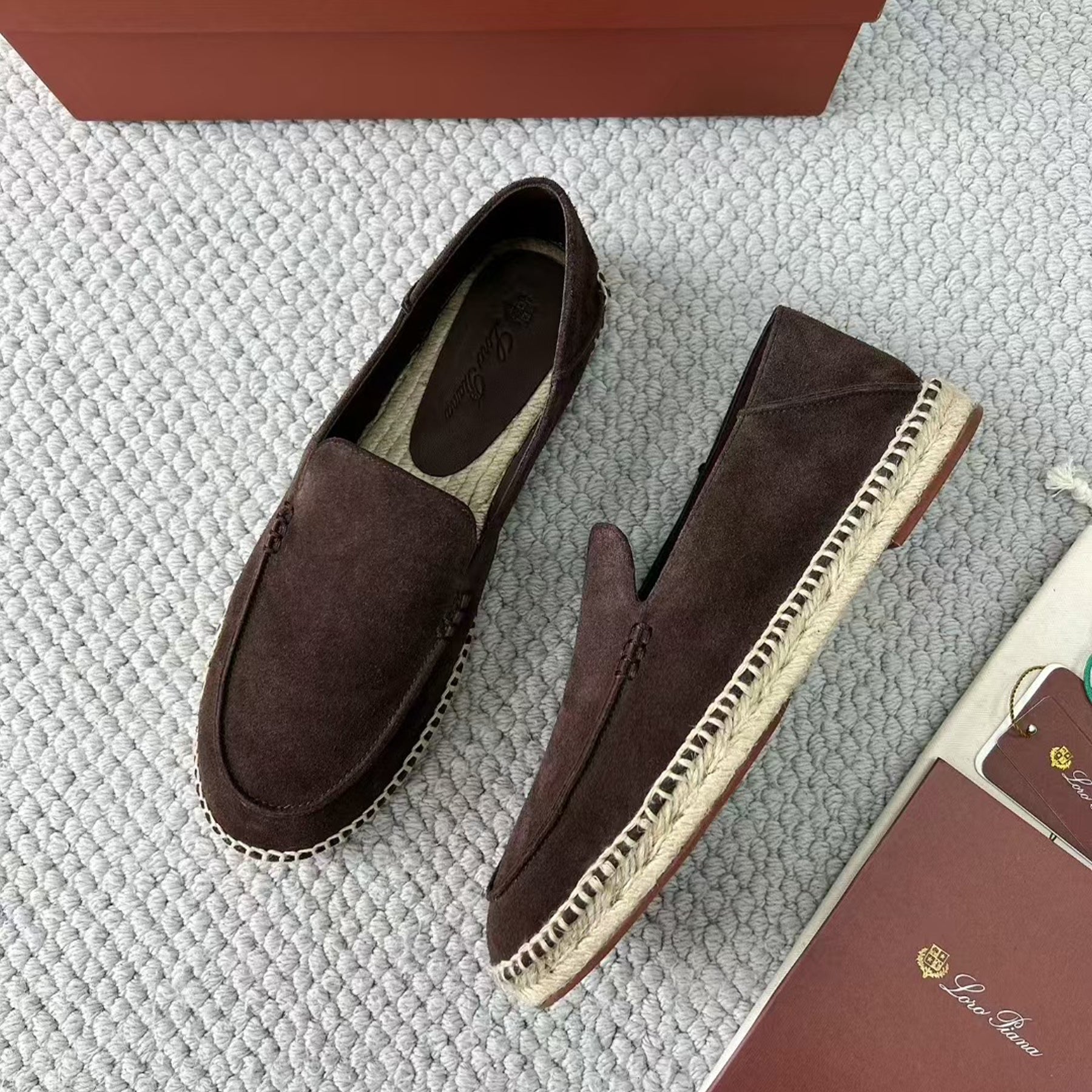 LP Seaside Walk Men's Casual Shoes Spring And Summer Suede Casual Shoes Fashion Temperament Comfortable Flat Shoes Slippers Ngvp #2224