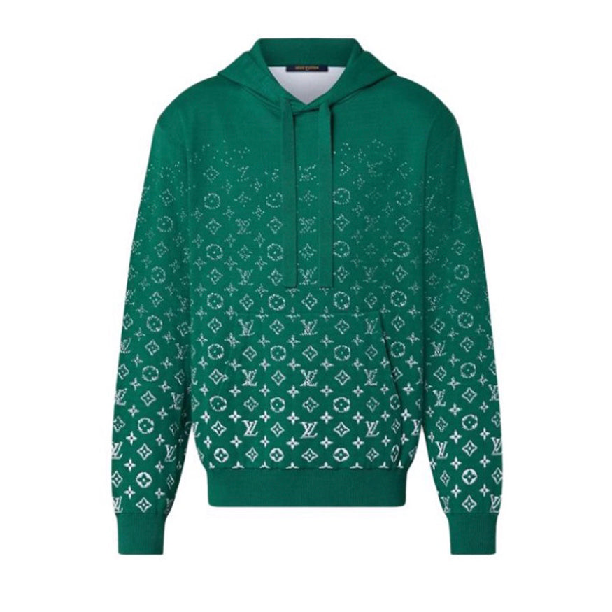 Men's Spring And Autumn Gradient Logo Knitted Hoodie Fashionable And Casual Drawstring Sweater  #95123