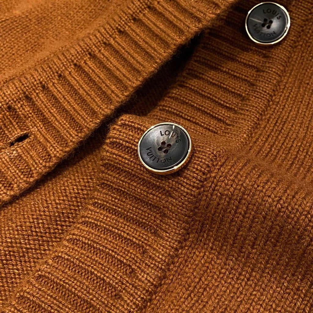 Men's And Women's Spring And Fall Solid Color V-neck Cashmere Blend Single Breasted Long Sleeved Knit Cardigan Jacket #74711