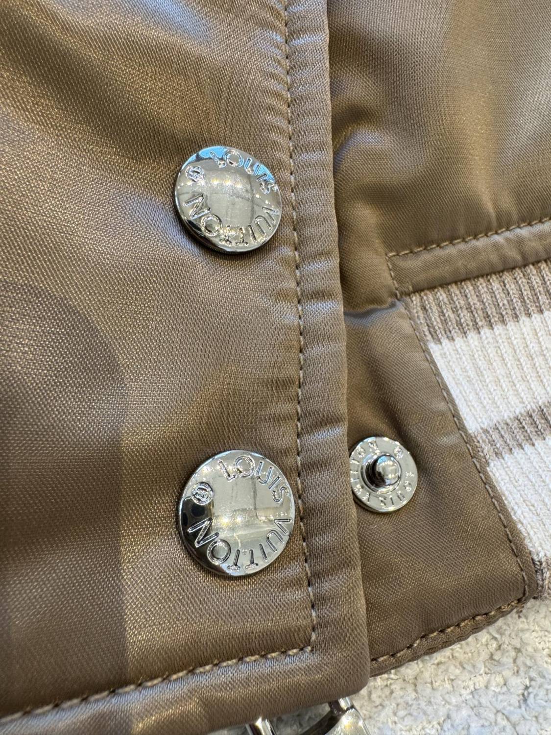 Satin Material Lapel Classic Monogram Aged Pattern Pilot Jacket #194241