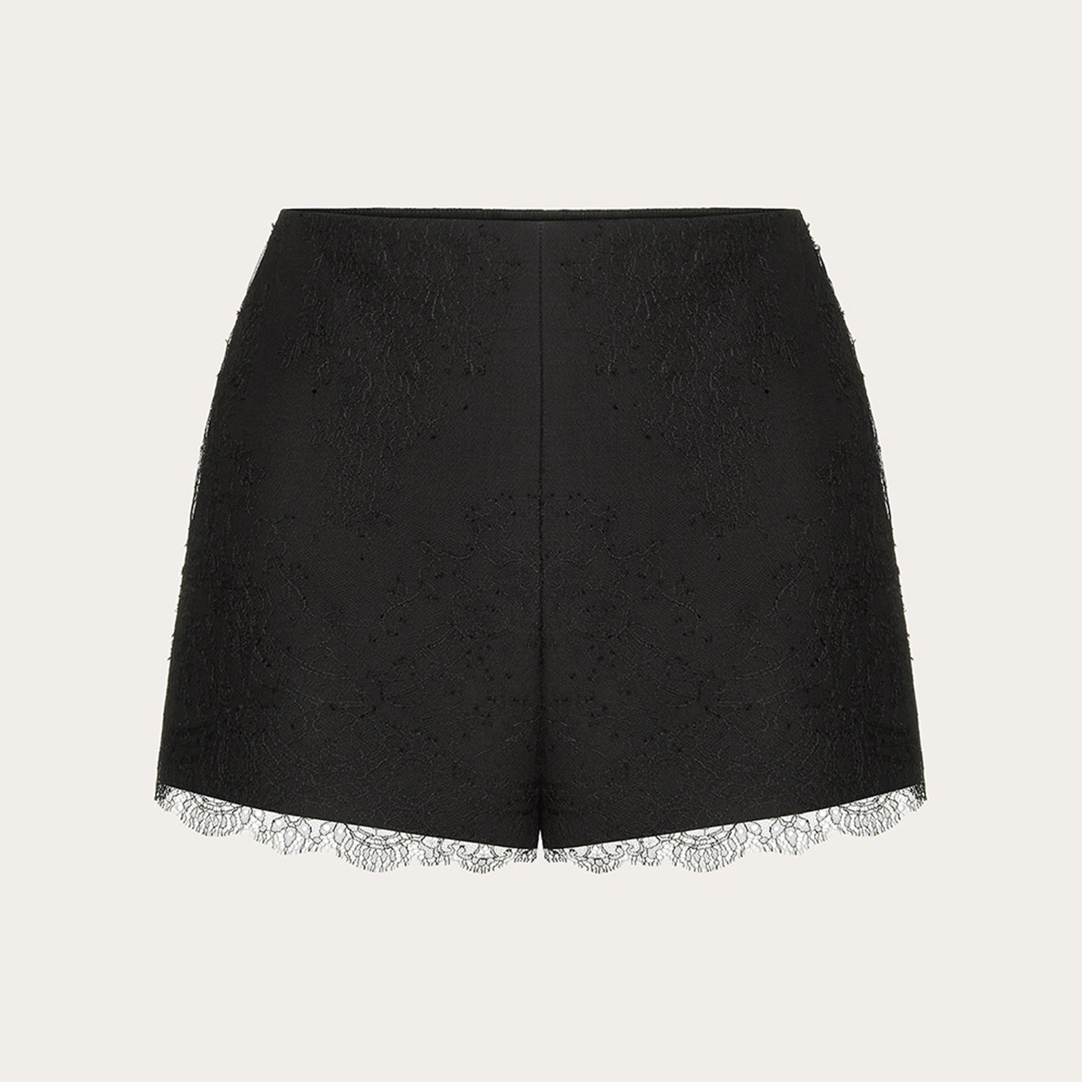 Women's Summer Floral Lace Straight High Waist Casual Black Fit Shorts Ngvp #9526