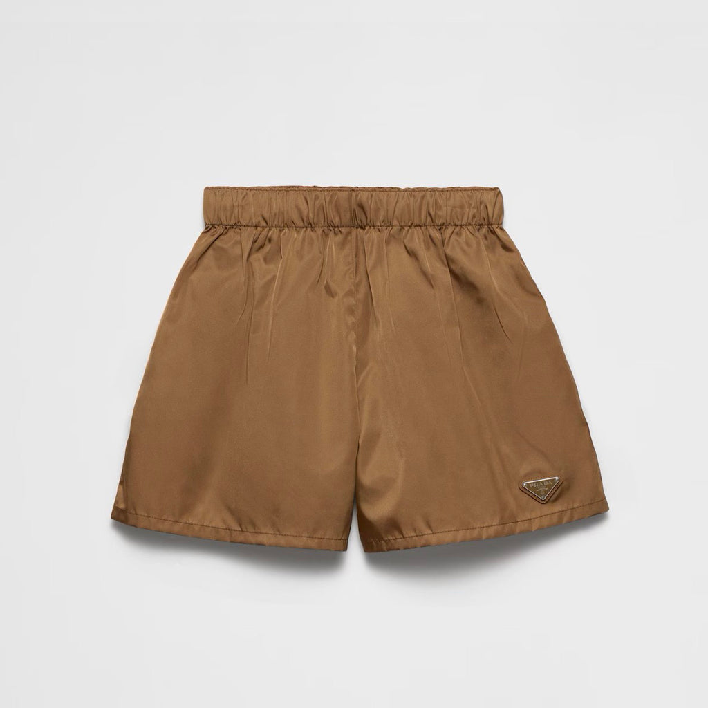 Women's Summer Solid Color Stretch Waistband Nylon Shorts #75731