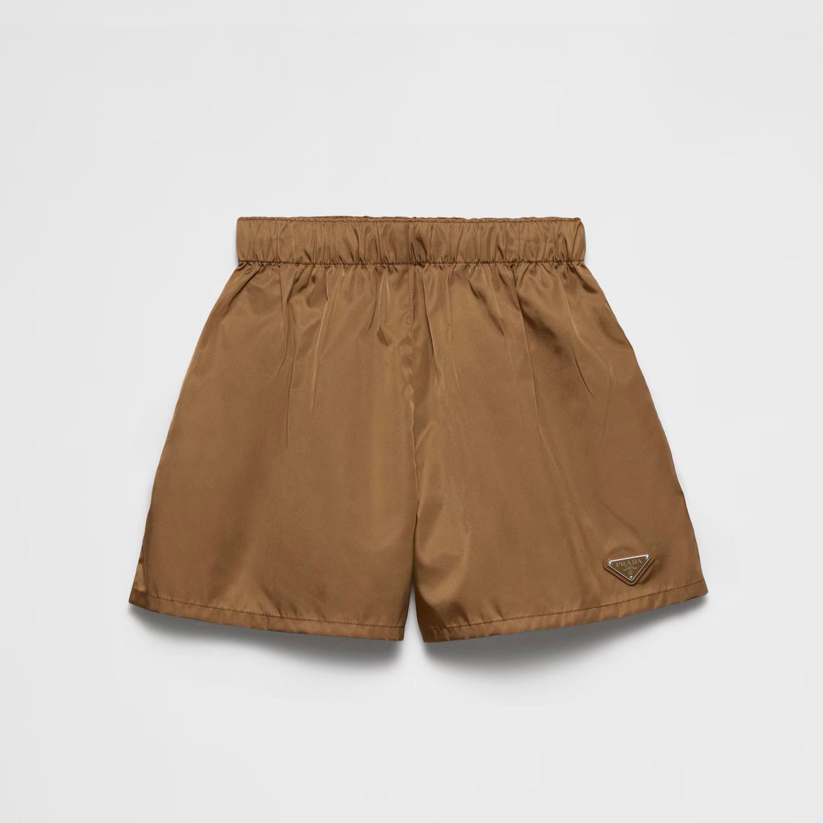 Women's Summer Solid Color Stretch Waistband Nylon Shorts #75731