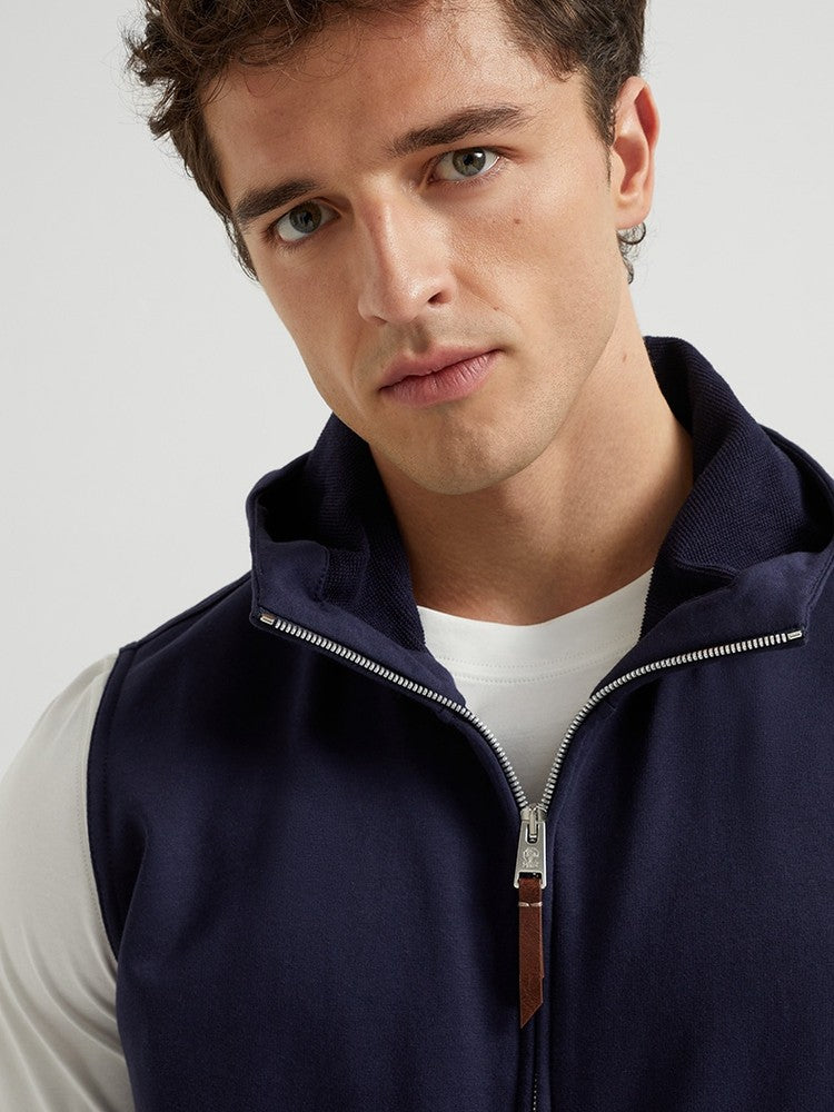 BC Men's Hooded Two-Way Zipper Spring & Autumn Solid Color Cotton Sleeveless Waistcoat Vest Ngvp #1765