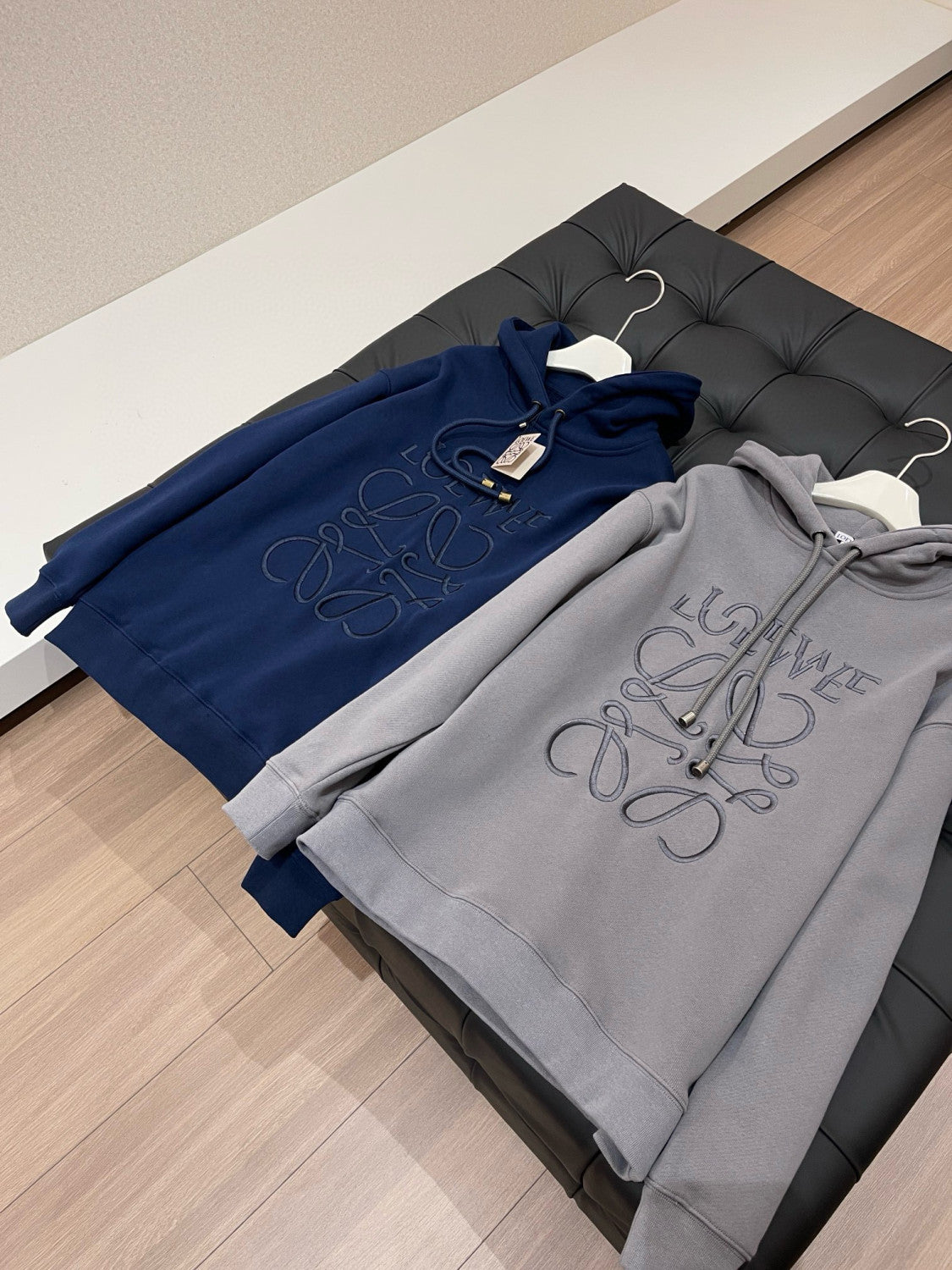 Men's Spring And Autumn Solid Color Letter Embroidery Cotton Loose Drawstring Long Sleeve Hooded Sweatshirt #98258