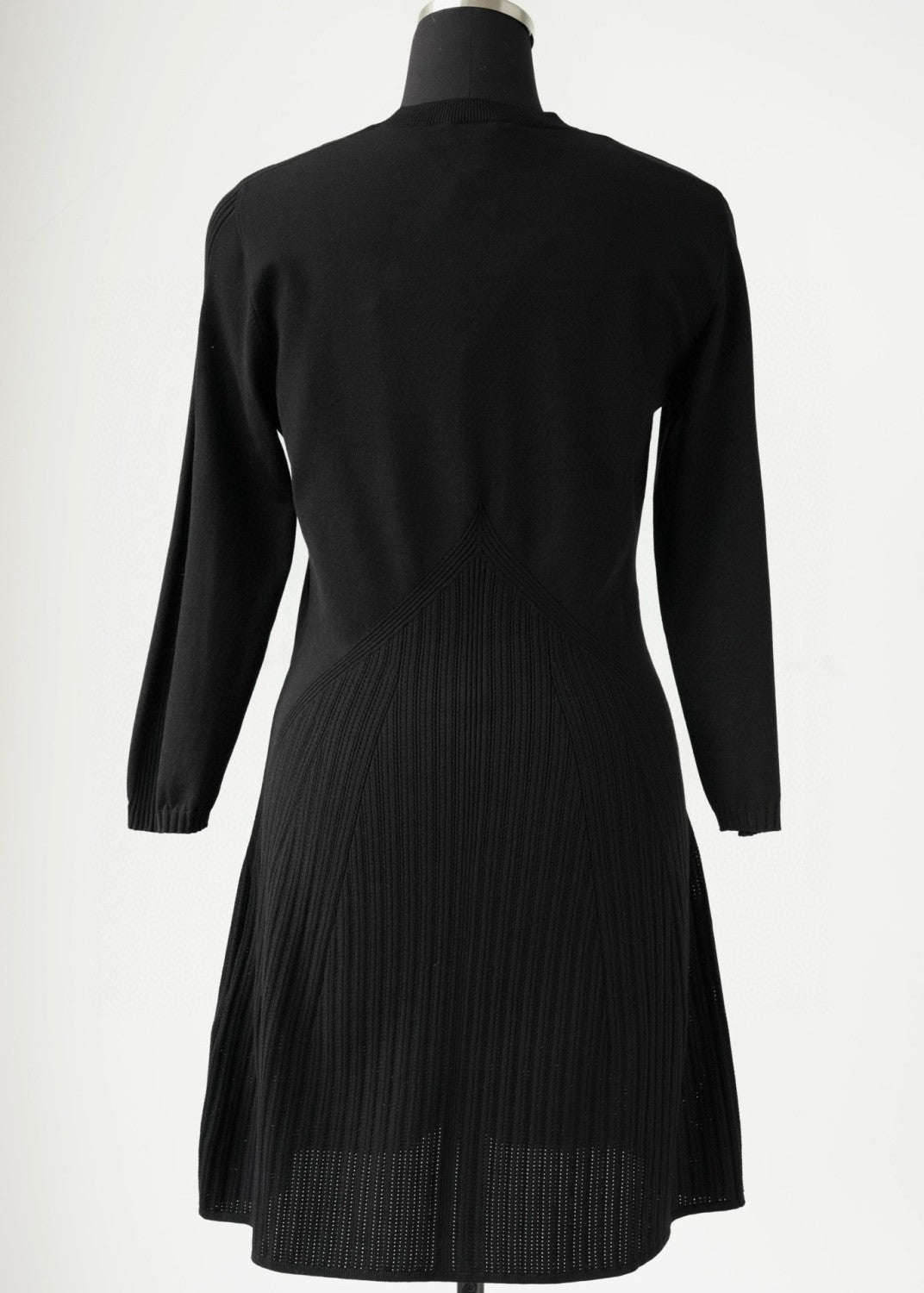 Women's Spring/Summer Solid Color Hollow Knit Long Sleeve Dresses #73693