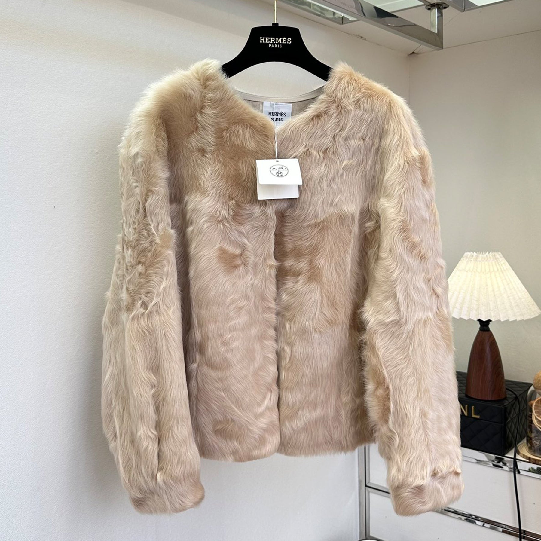 Women's 25 Fall/winter Short Fur Coat Women's Sheepskin And Fur One-piece Curly Coat Round Neck Pink Shearling High-end Luxury Jacket  #82163A
