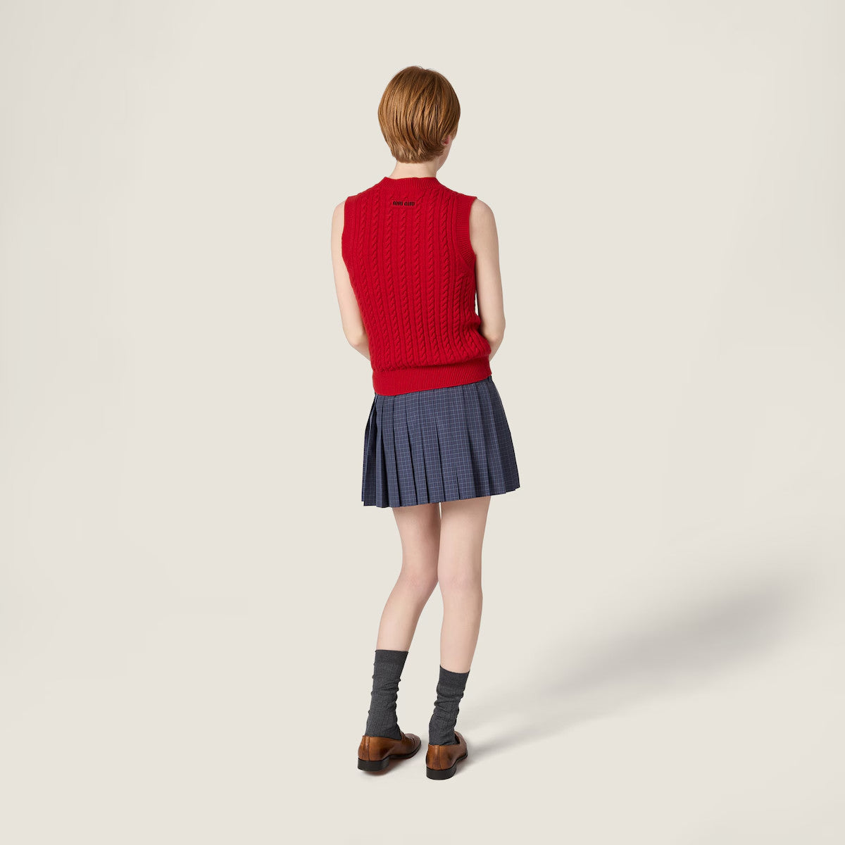 Women's Spring/Summer Knit Tank Top Fashionable Round Neck Sleeveless New Year Red T-Shirt Vest #194404