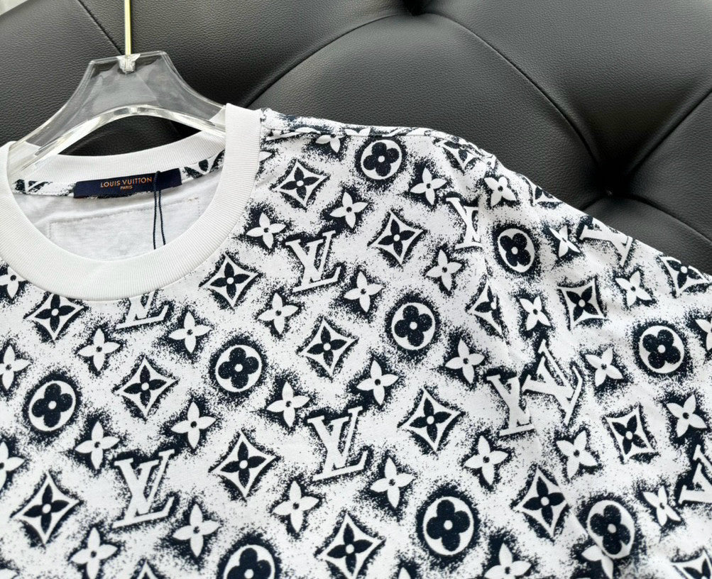 Men's Summer Logo Full Print Casual Crew Neck Cotton Short Sleeve T-Shirt #97789