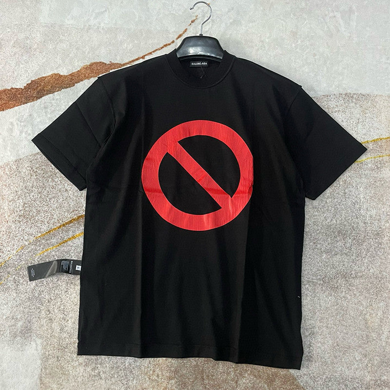 Men Women Spring Summer Fashion High Street Loose Casual Short Sleeve Printed Cotton Black T-shirt Ngvp #7586