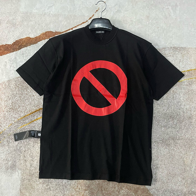 Men Women Spring Summer Fashion High Street Loose Casual Short Sleeve Printed Cotton Black T-shirt Ngvp #7586