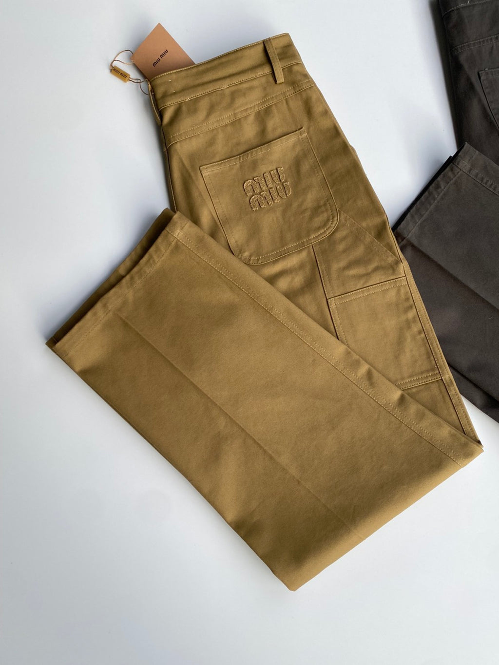 Women's Spring & Autumn Solid Color Embroidered Logo Printed Loose Straight Casual Pants #75146