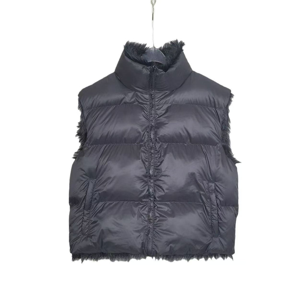 3B Sports Icon Reversible Faux Fur Cotton Vest Logo Embroidered Sleeveless Warm Fashionable Vest Jacket #191042