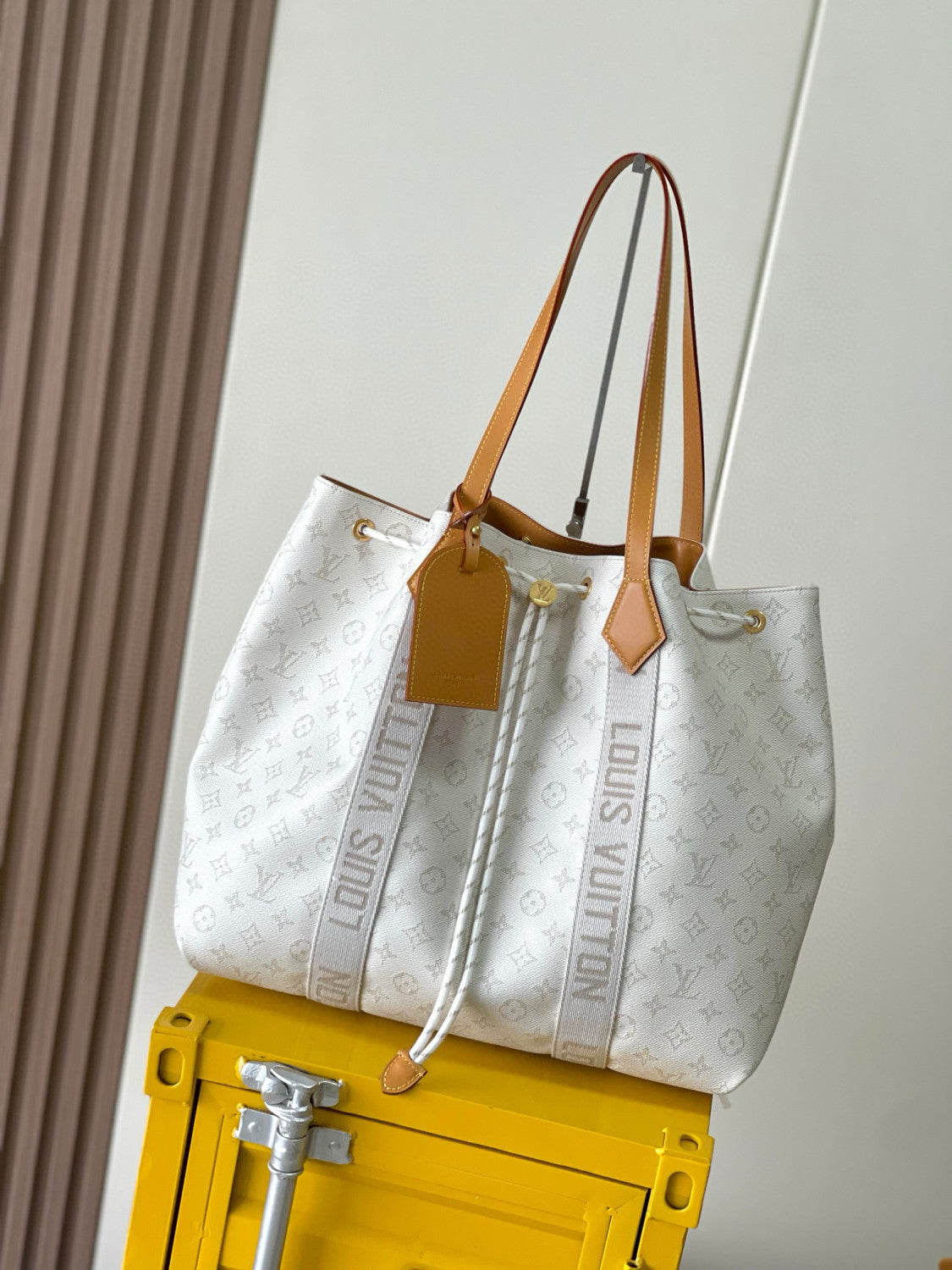 Marina Tote Women's Solid Color Letter Logo Coated Canvas Drawstring Shopping Bag Tote Bags #77455