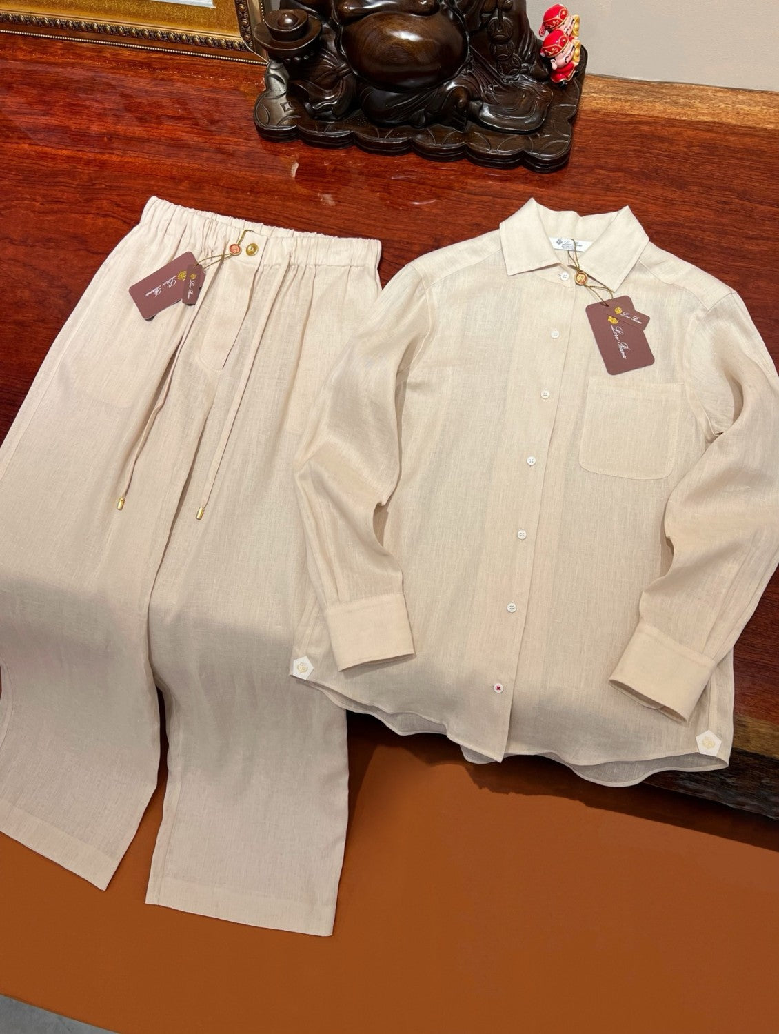 Women's Spring And Summer Straight Linen Pants Fashion Casual Straight Wide Leg Comfortable Drawstring Trousers Ngvp #1613