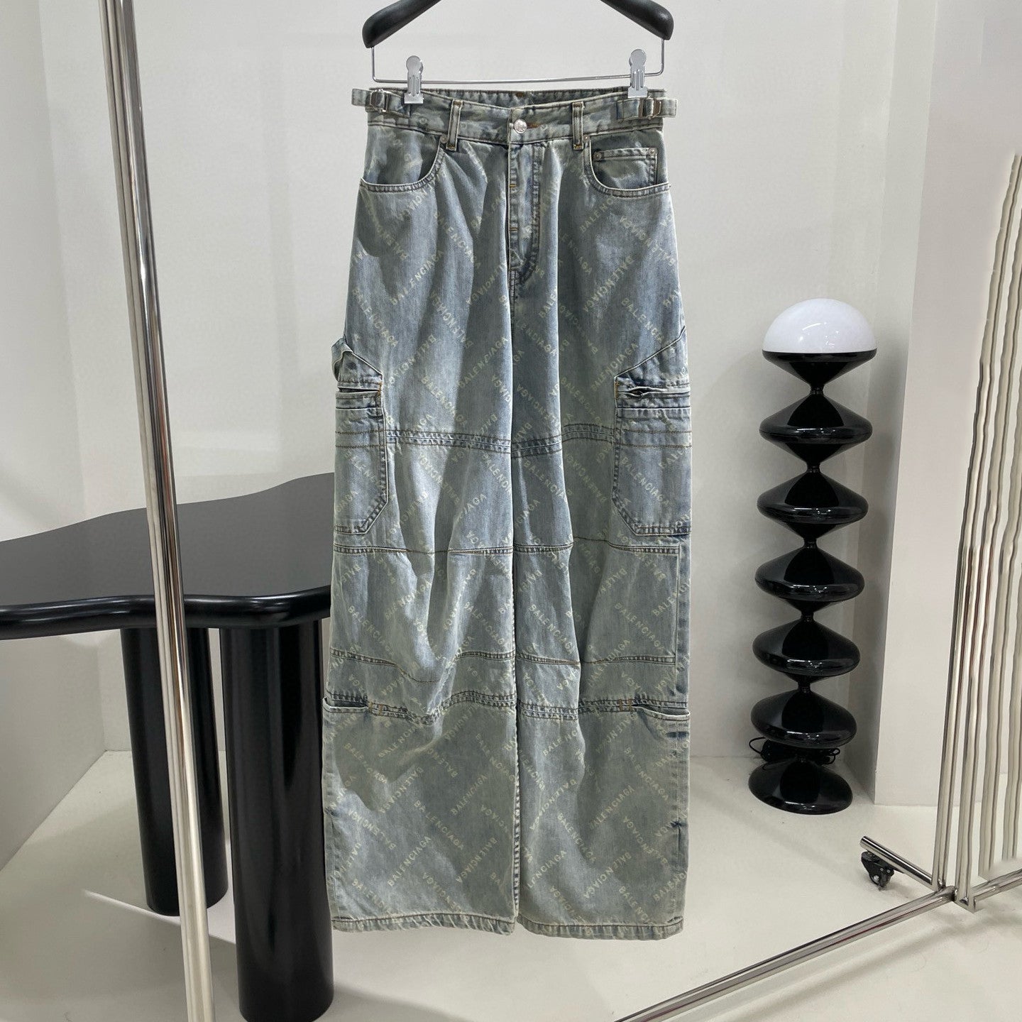 Women's Spring and Autumn Letter Logo Printed Single Breasted Long Sleeve Denim Jacket Jeans Pants Suit Set #73524