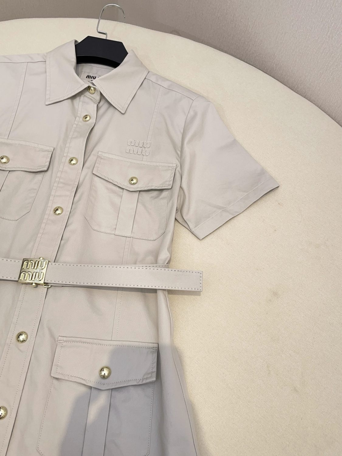 Women's Summer Spring Summer Solid Color Logo Single Breasted Short Casual Short Sleeve Dresses #72426