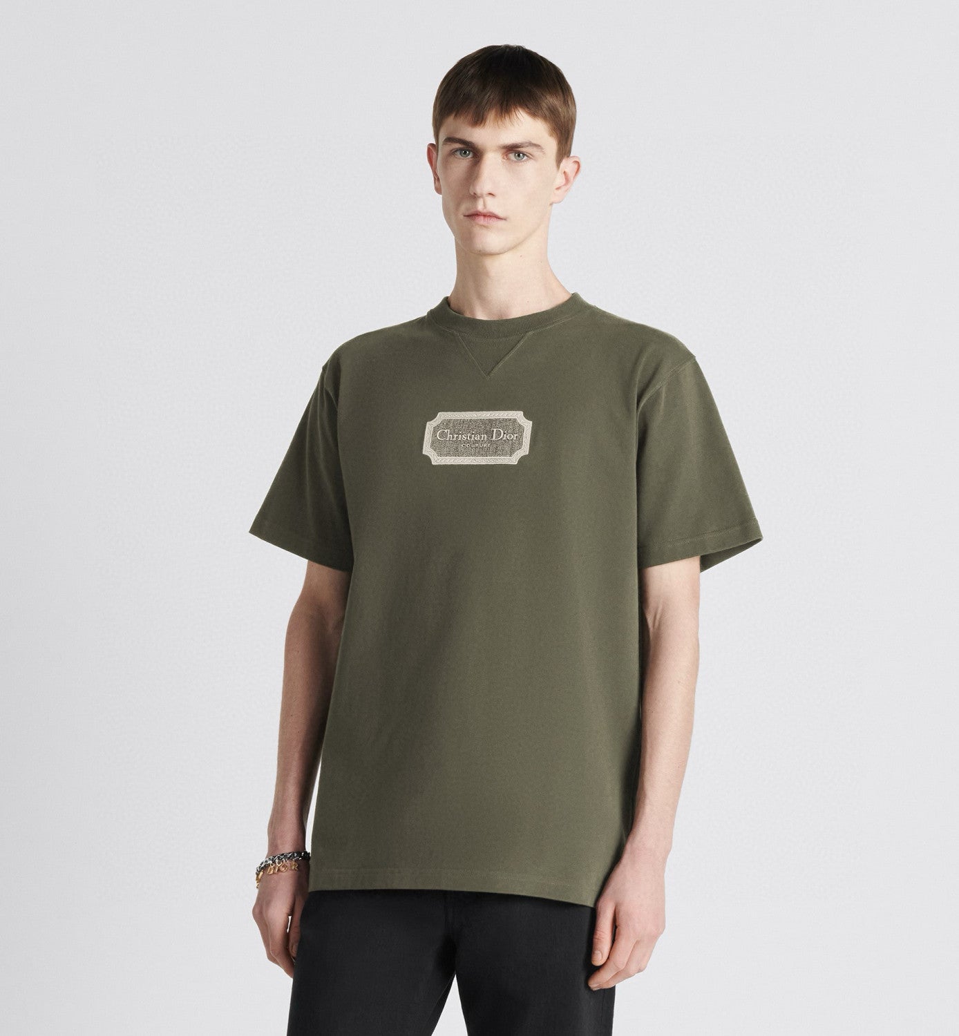 CD Men's Summer Embroidered Logo Solid Colour Round Neck Cotton Short Sleeve T-Shirt #97793