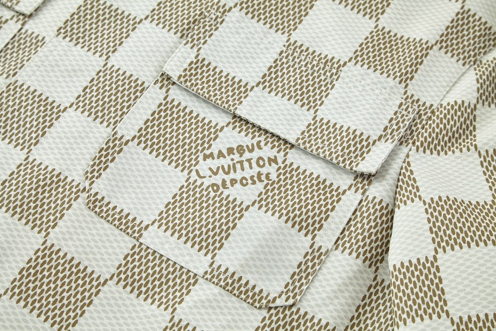 Men's Fall And Winter White Checkered Lapel Single Breasted Pocket Long Sleeved Jacket #72775