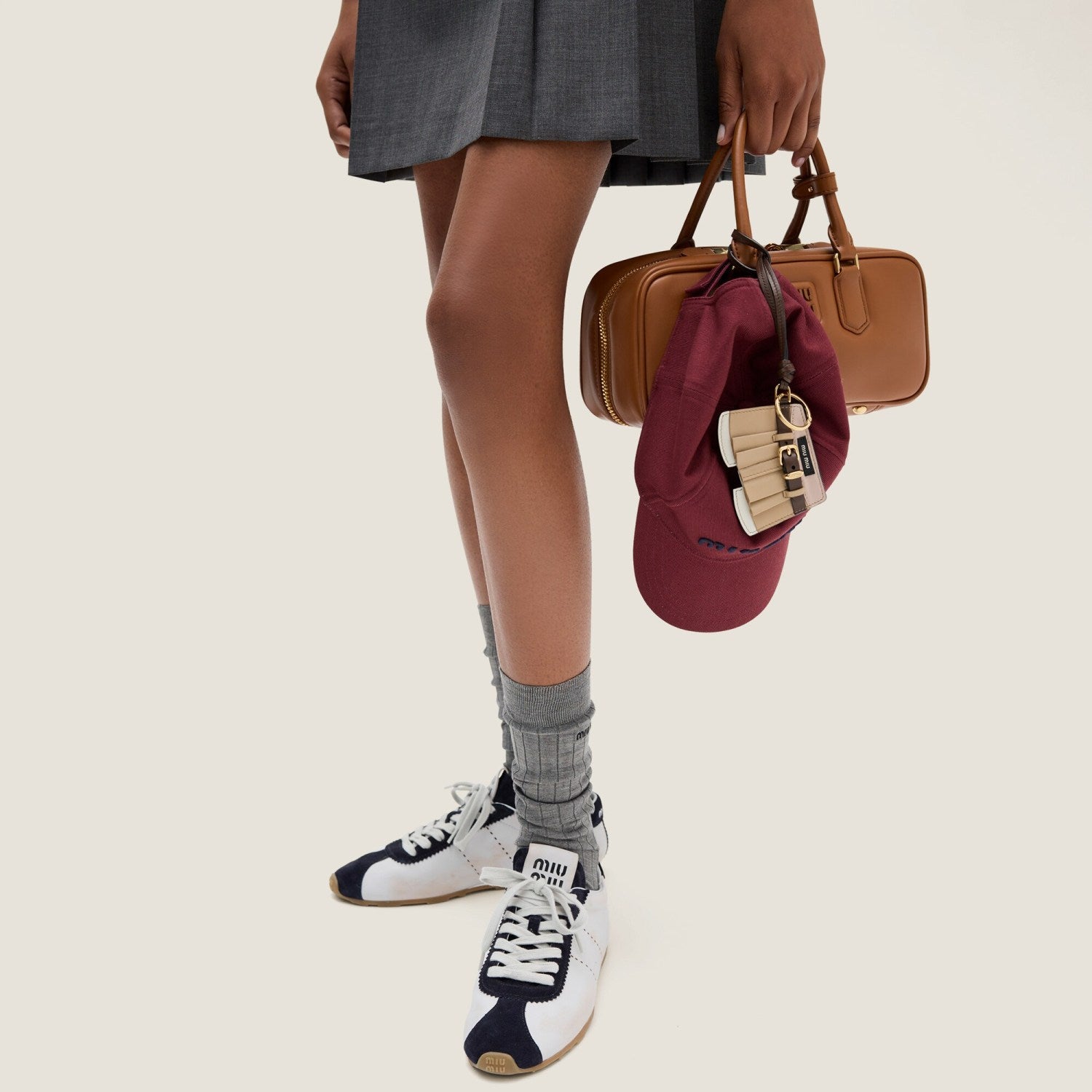 MM Women's Plume Nappa Leather and Suede Sneakers Four Seasons Round Toe Lace Up Solid Color Low Derby Shoes Casual Shoes #81347