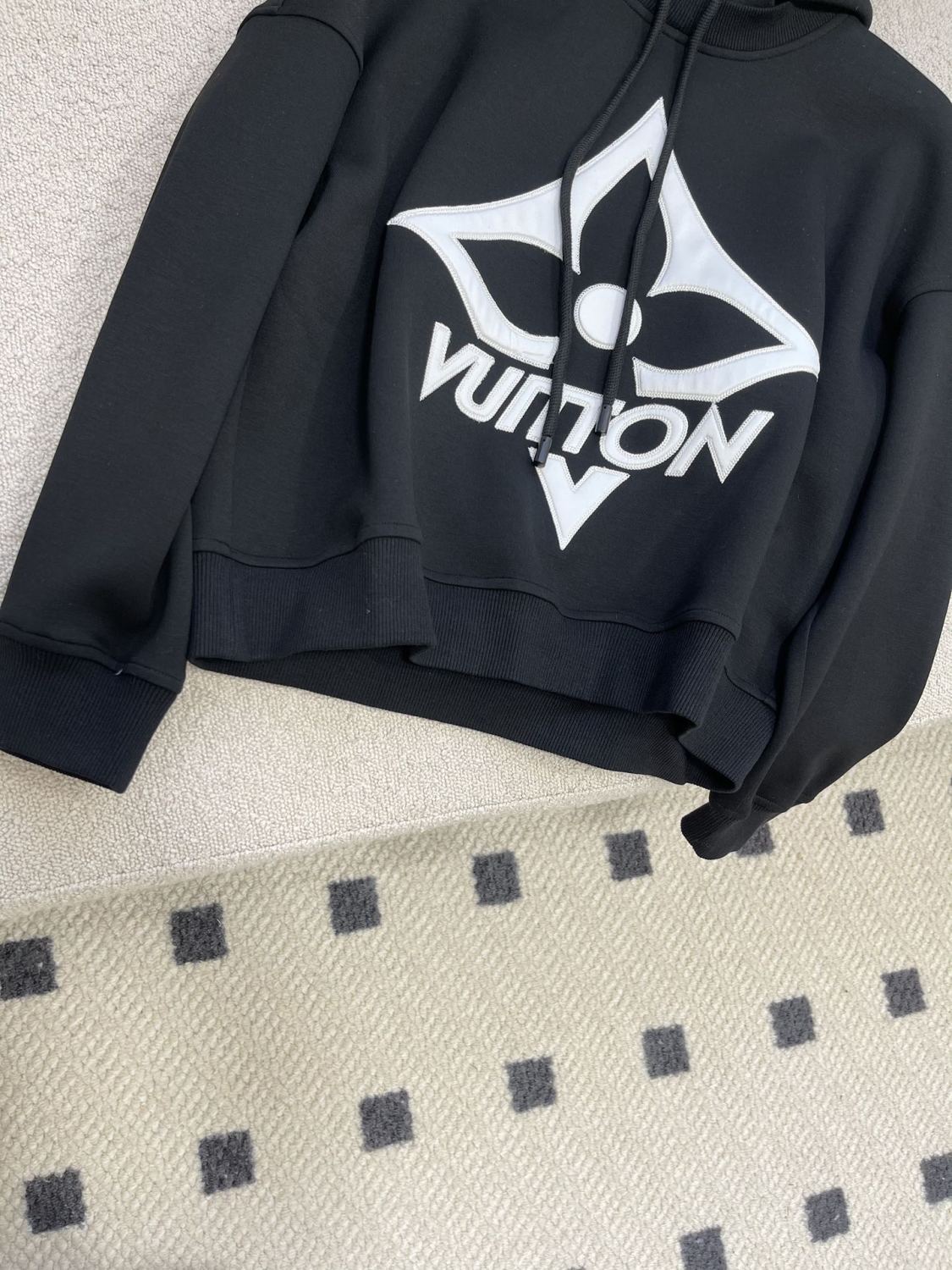 Women's Spring and Autumn Solid Color Logo Pattern Printed Hooded Long Sleeve Sweatshirt #74425